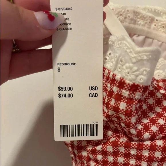 Urban Outfitters Red Gingham Crop Top - Picture 5 of 5